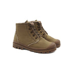 Bottines Crantées Toile Recyclée Kaki - Femme