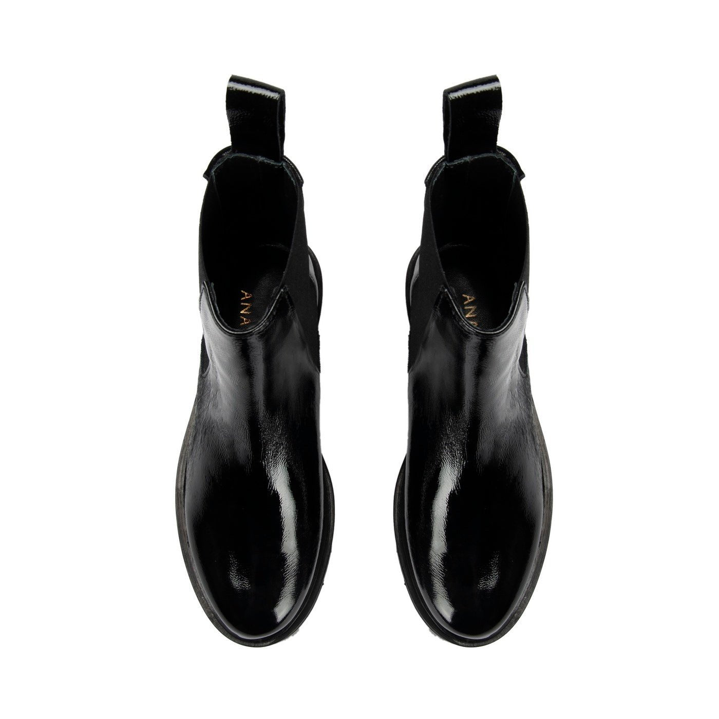 Anaki - Leeloo Ankle Boots - Crinkled Patent Black