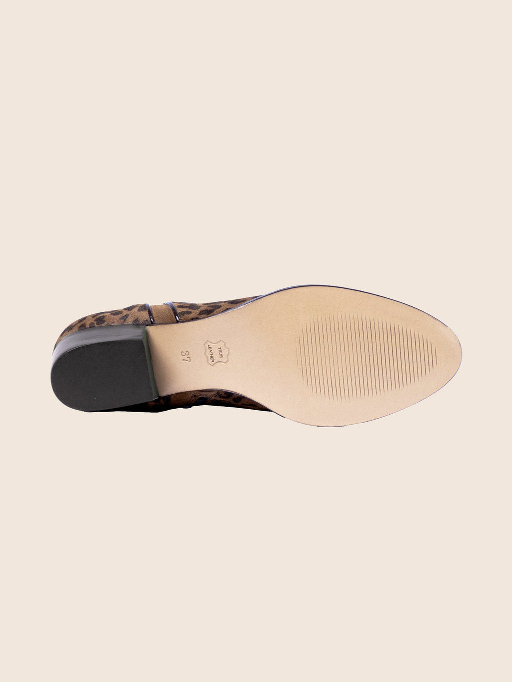 Bottines Moyen Talon Cuir Daim Léopard - Femme