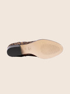 Bottines Moyen Talon Cuir Daim Léopard - Femme