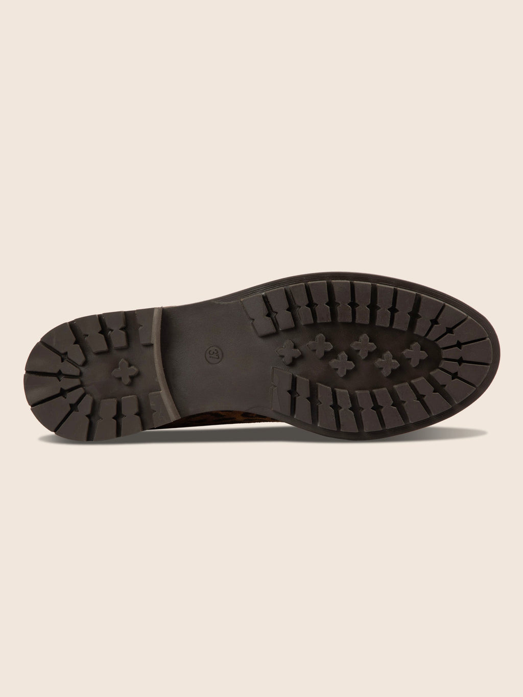 Bottines Plates À Lacet Cuir Léopard - Femme