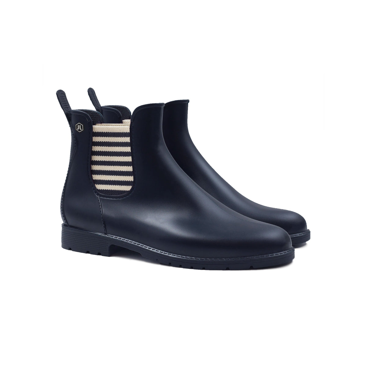 Bottines De Pluie Bleu Blanc - Femme