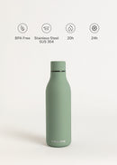 Bottle Studio - Botella termo de acero inoxidable de 550 ml - Verde salvia