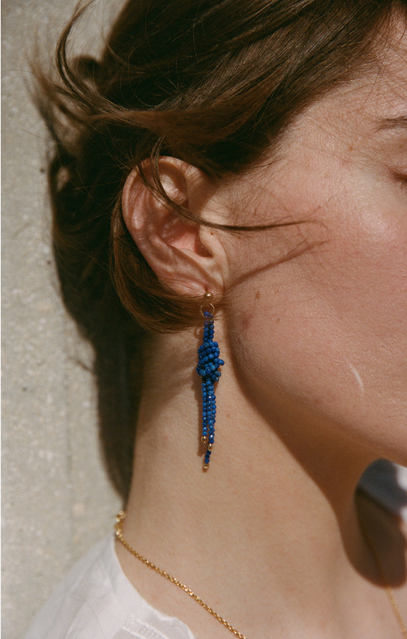 Boucle D'Oreille La Mar Lapis Lazuli À L'Unité