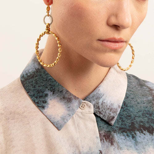 Aris Geldis - Asymmetric Earrings - Gold - Woman