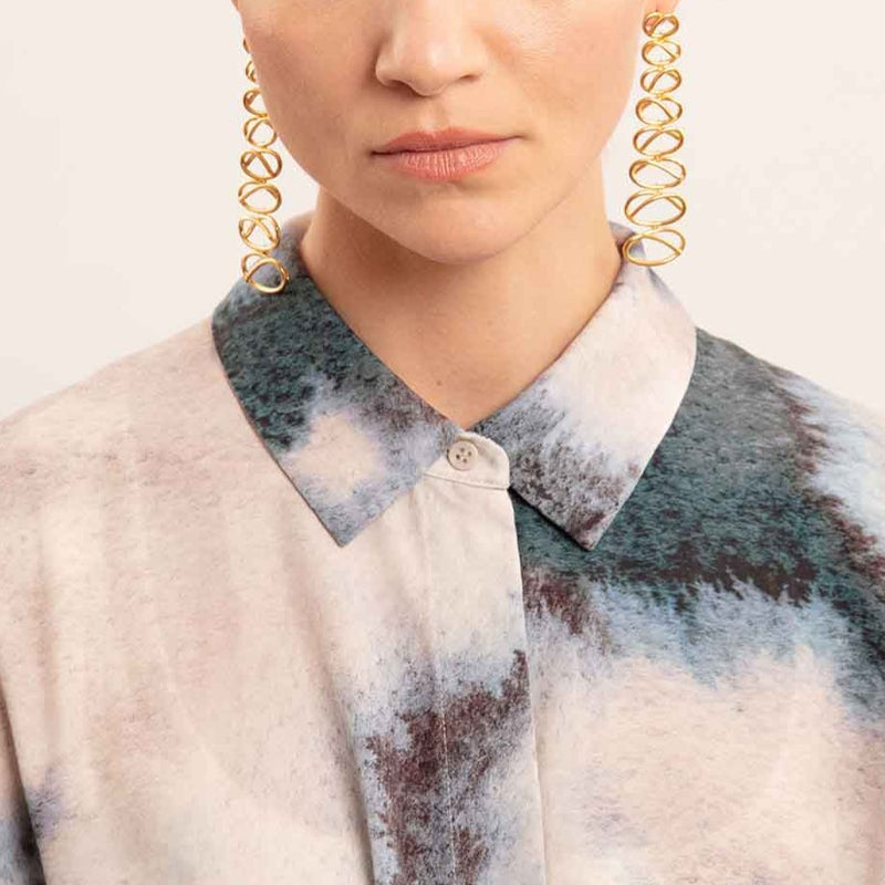 Joanna Laura Constantine - Asymmetrical Knot Earrings - Gold - Woman