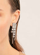 Helene Zubeldia - Cascades Of Crystals Earrings - Silver - Woman