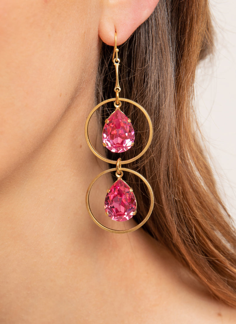 Aris Geldis - Creole Earrings - Pink,Gold - Woman