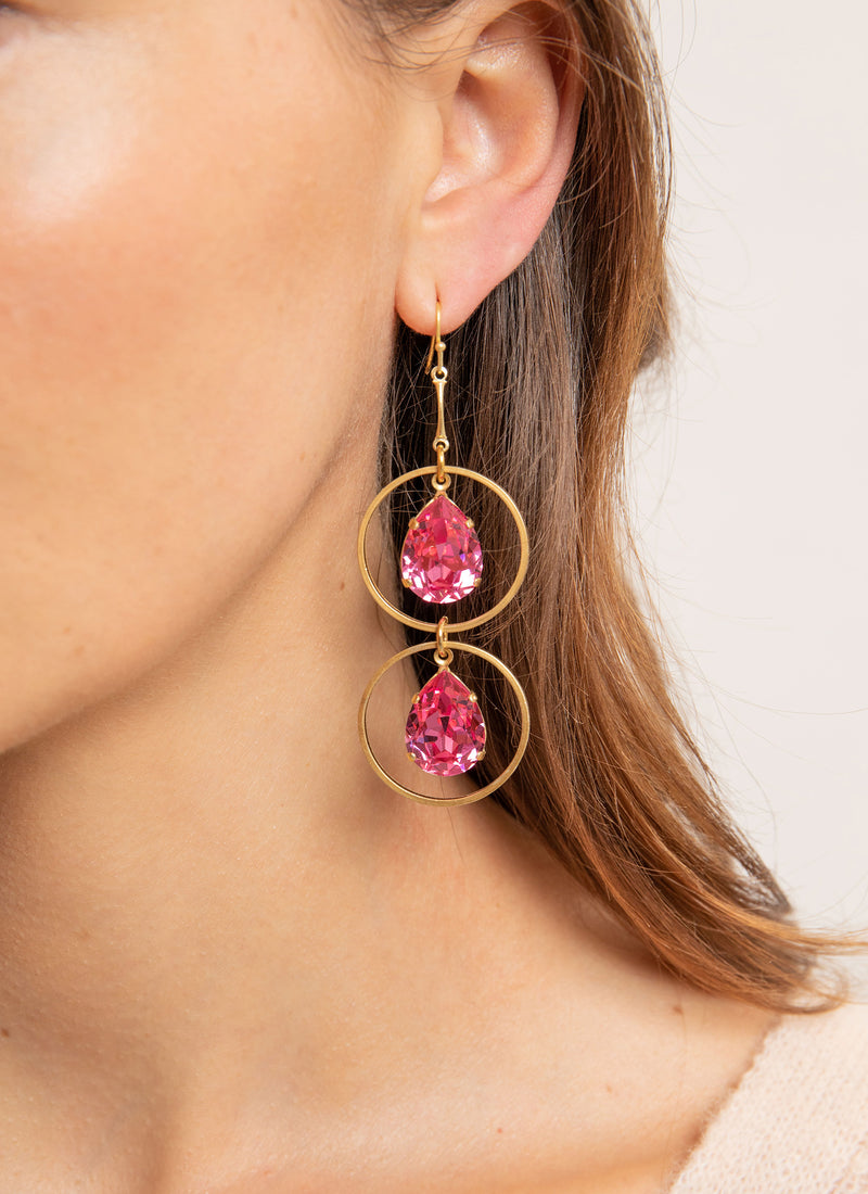Aris Geldis - Creole Earrings - Pink,Gold - Woman