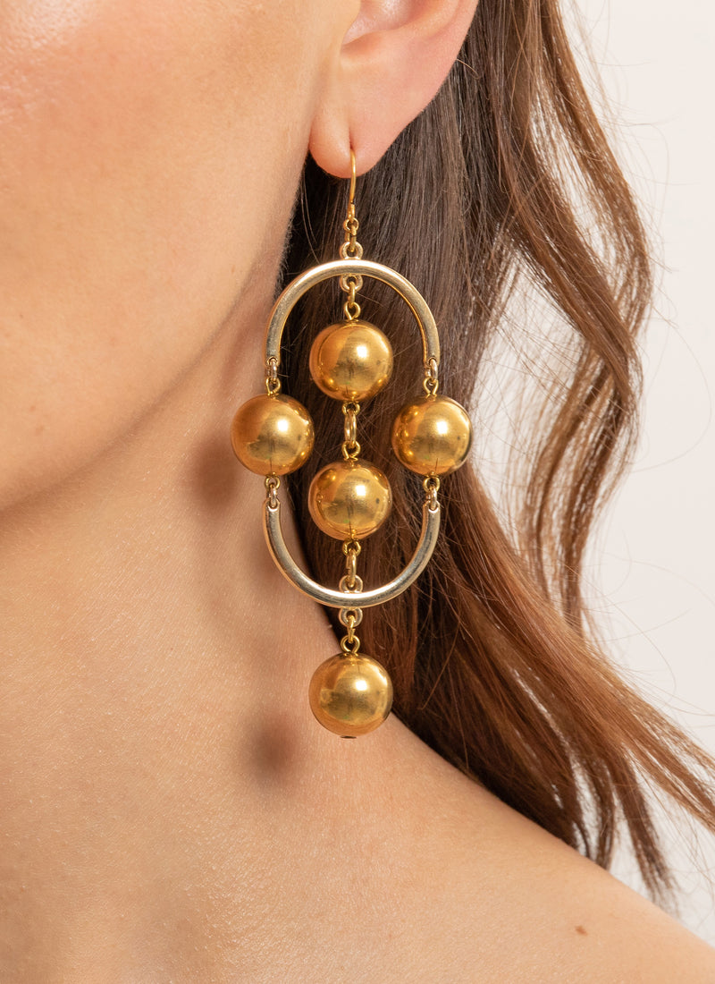 Aris Geldis - Boucles D'Oreilles Double Dome 5 Gold Ball - Or - Femme