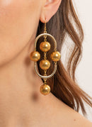 Aris Geldis - Double Dome 5 Gold Ball Earrings - Gold - Woman