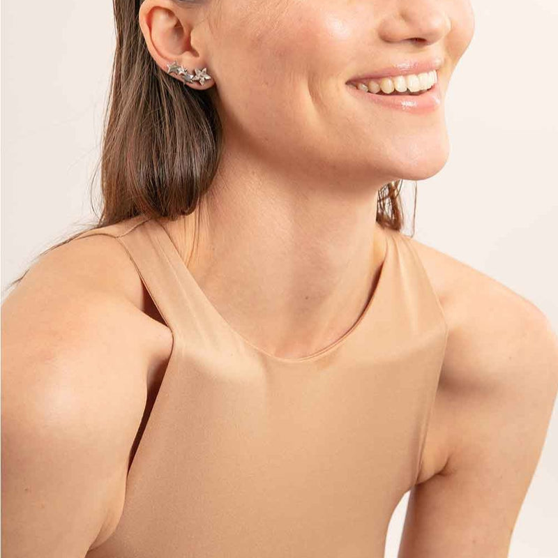 Helene Zubeldia - Star Earrings - Silver - Woman