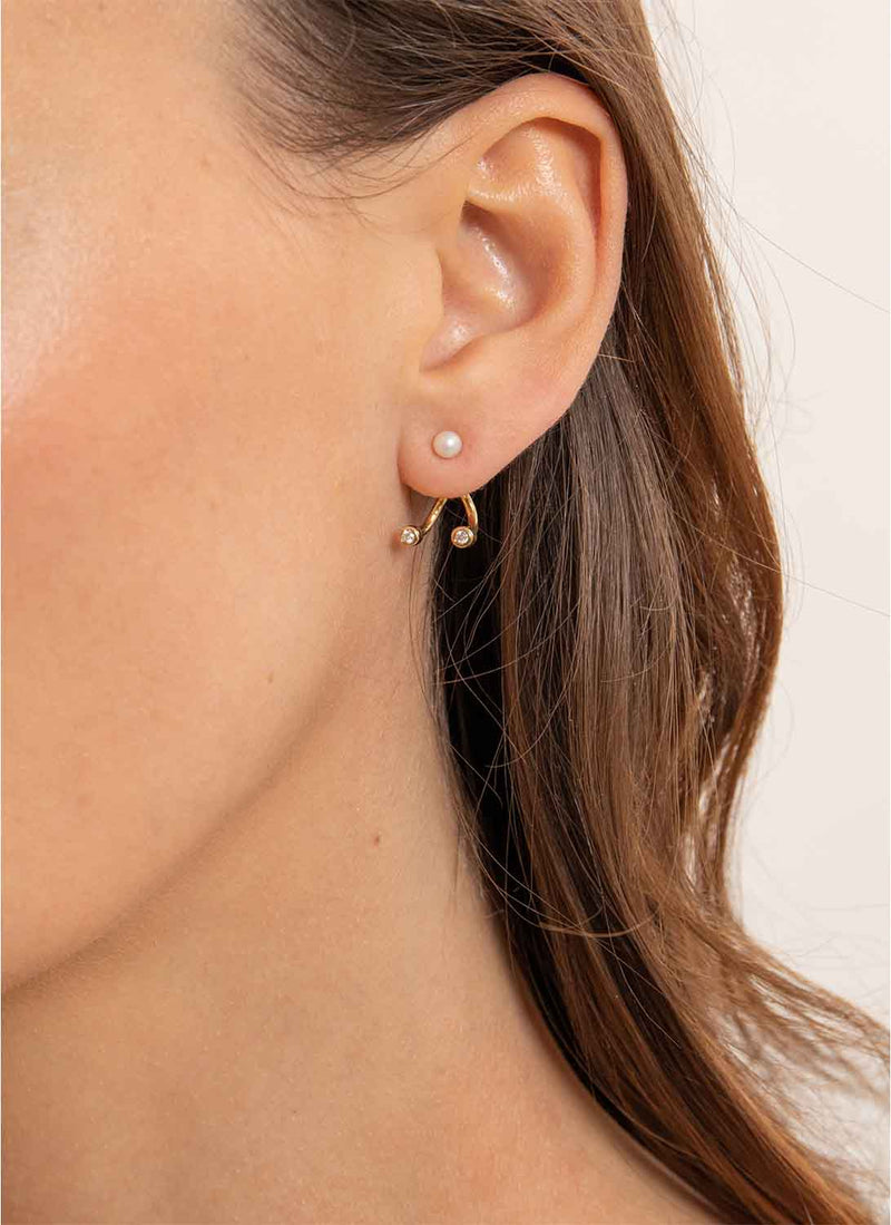 Aliita - Boucles D'Oreilles Trio Perla - Yellow Gold - Femme