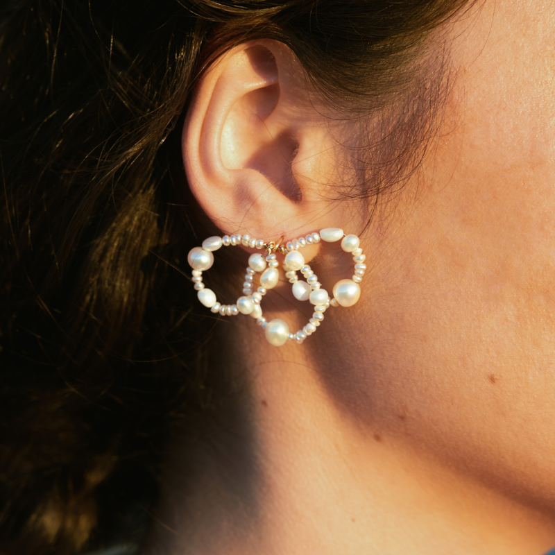Les Boucles D'Oreilles Nacres Fleur Adèle Camus X
