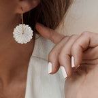 Boucles D'Oreilles Fernanda - Doré Blanc