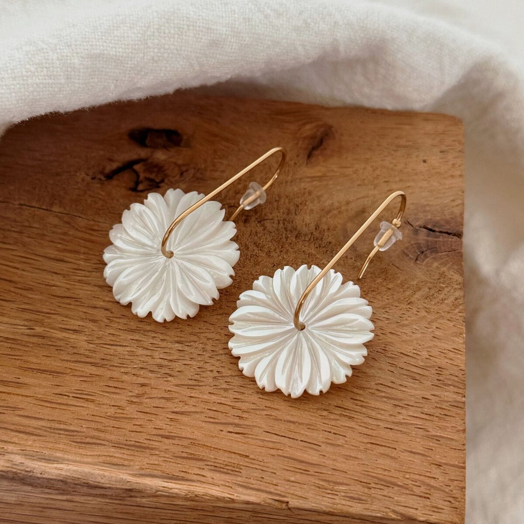 Boucles D'Oreilles Fernanda - Doré Blanc