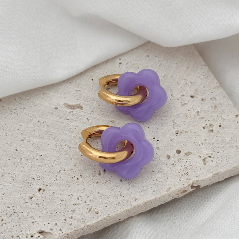 Boucles D'Oreilles Flory - Violet