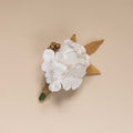 Boutonnière Fleurs En Papier Blanc Et Doré