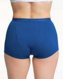 Boxer menstruel côtelé bleu