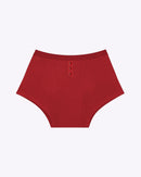 Boxer menstruel côtelé rouge