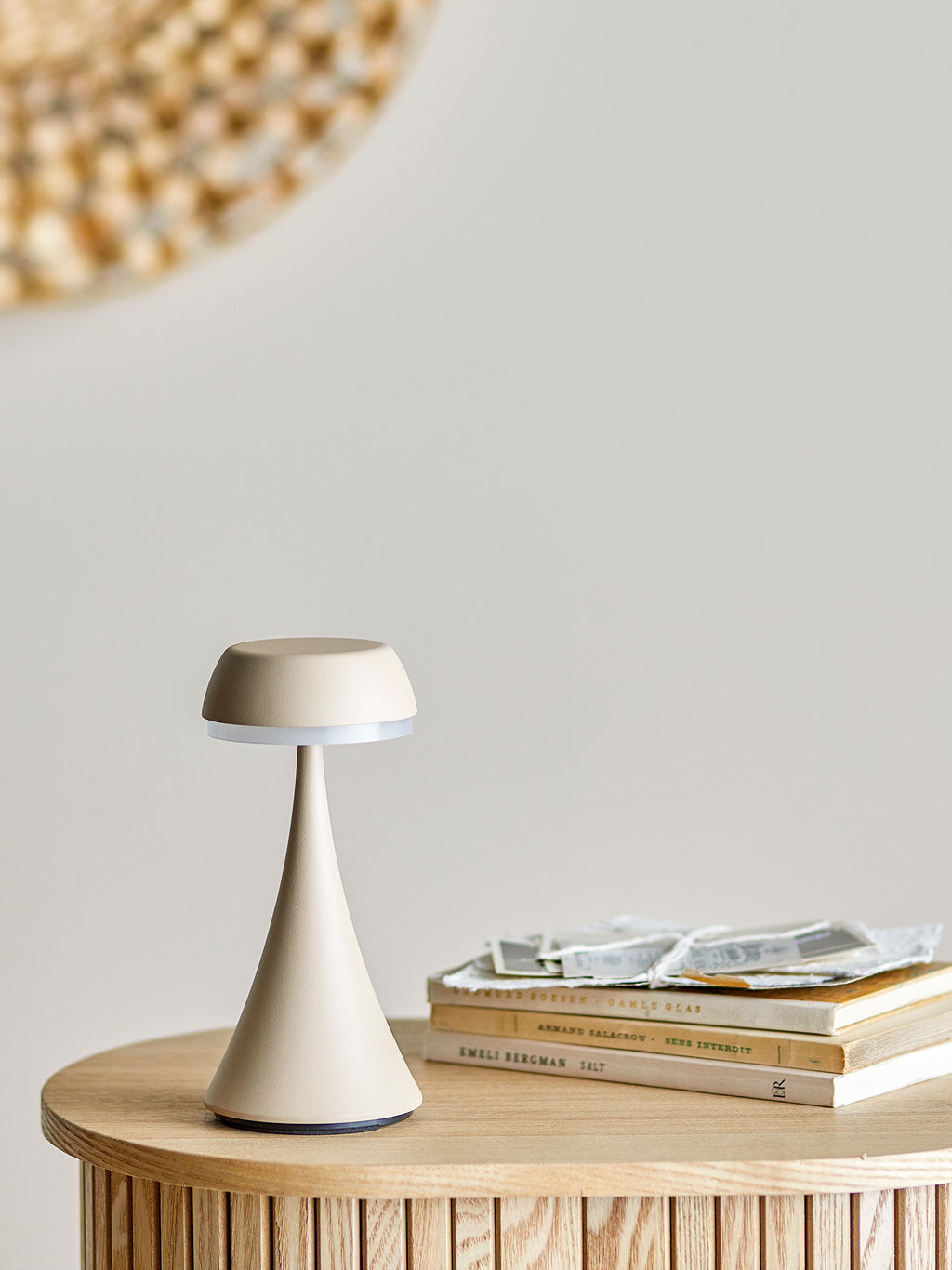 Pepple - Rechargeable Portable Lamp - Natural - Aluminium