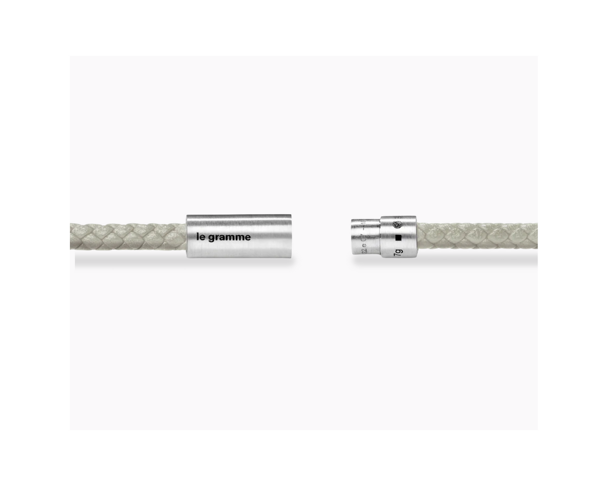 Beige leather cable bracelet 7g
