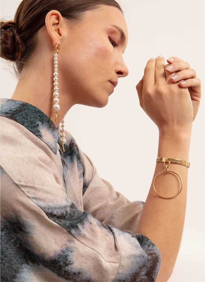 Helene Zubeldia - Bracelet Jonc Breloque - Yellow Gold - Femme