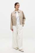 Braided PU Jacket - Beige