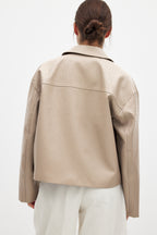 Braided PU Jacket - Beige