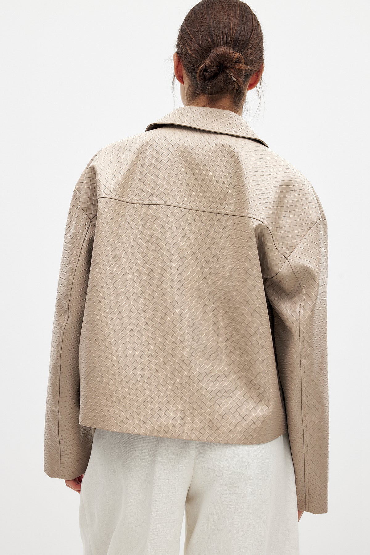 Braided PU Jacket - Beige