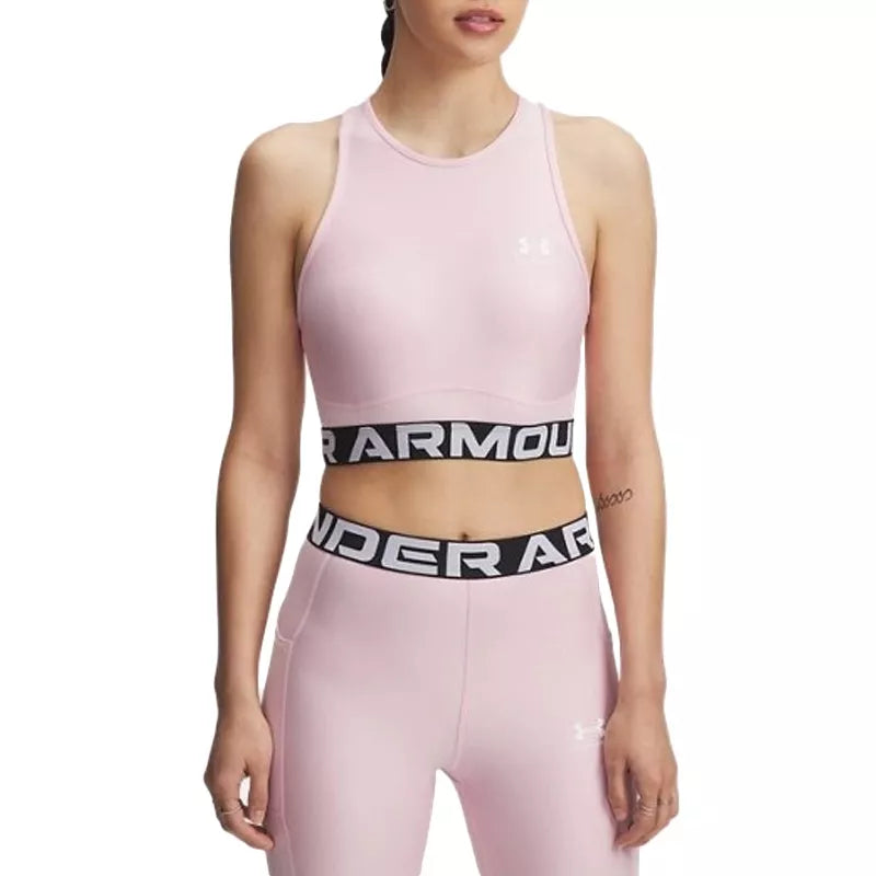Biustonosz sportowy Heatgear Rib Tank - Różowy - Kobieta