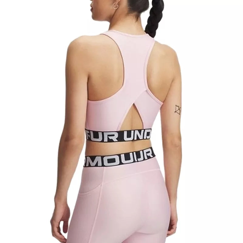 Biustonosz sportowy Heatgear Rib Tank - Różowy - Kobieta