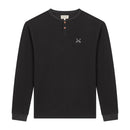 BRIGAND DES MERS Noir / M Henley Jacquard en coton bio