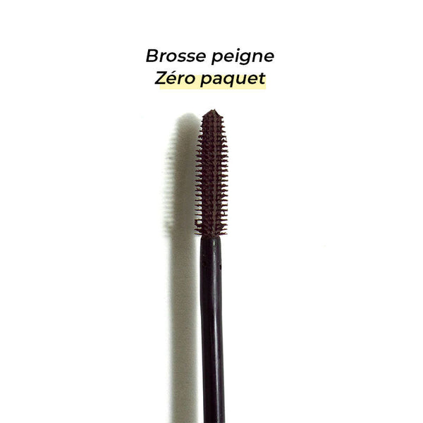 Clump-free comb brush Pomponne natural lash booster mascara brown shade