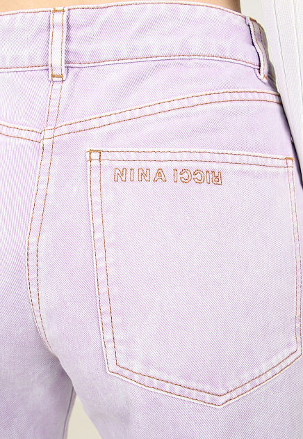 Jean Avec Broderies - Lilas - Femme