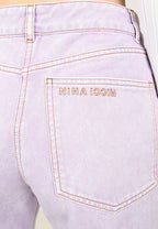 Jean Avec Broderies - Lilas - Femme