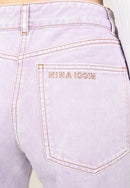 Jean Avec Broderies - Lilas - Femme