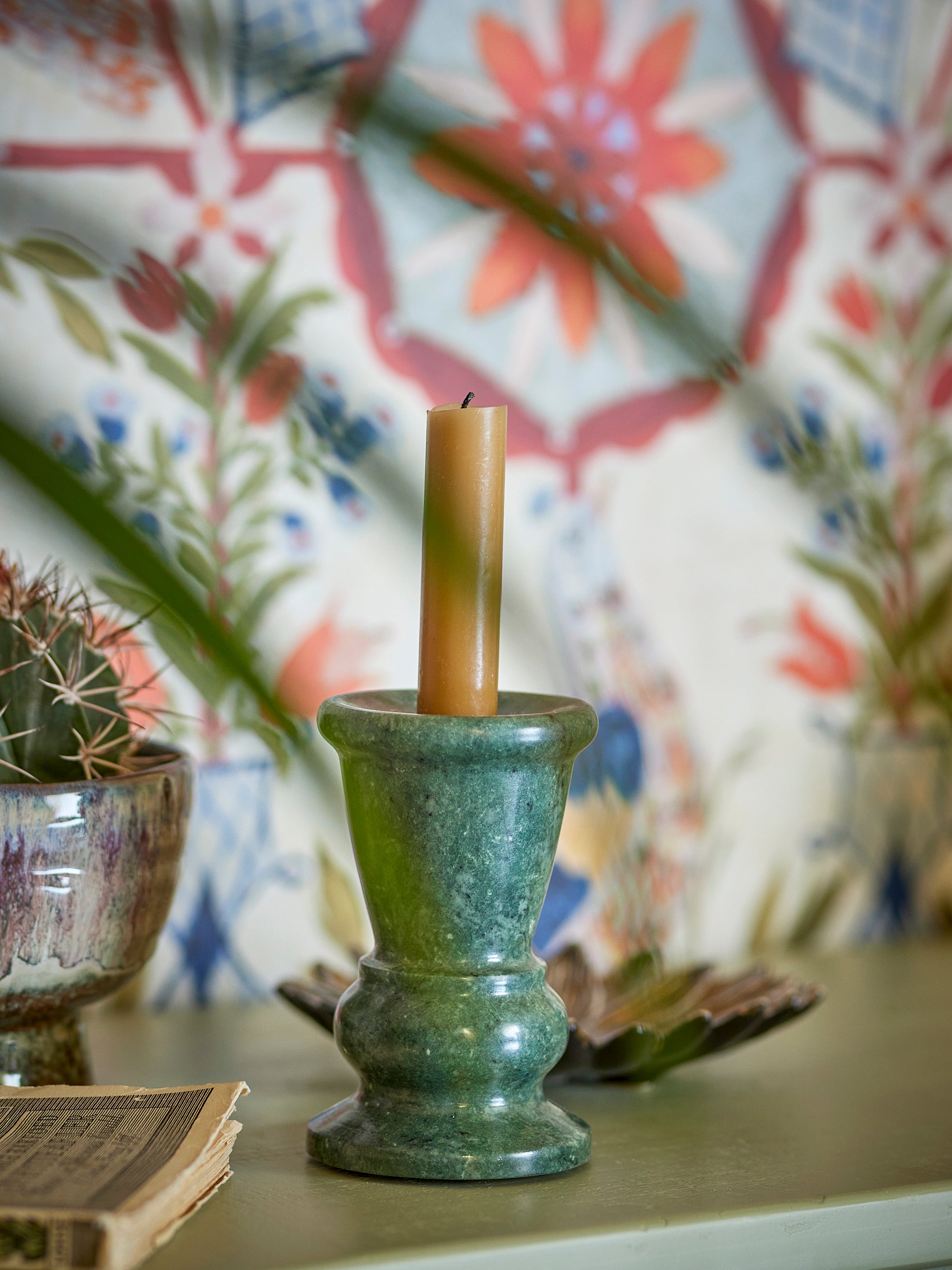 Sicilia - Candle Holder - Green - Marble
