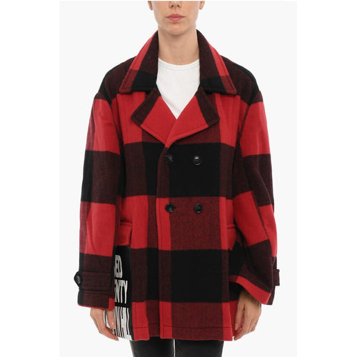 Manteau Buffalo Checked Wool Blend Coat