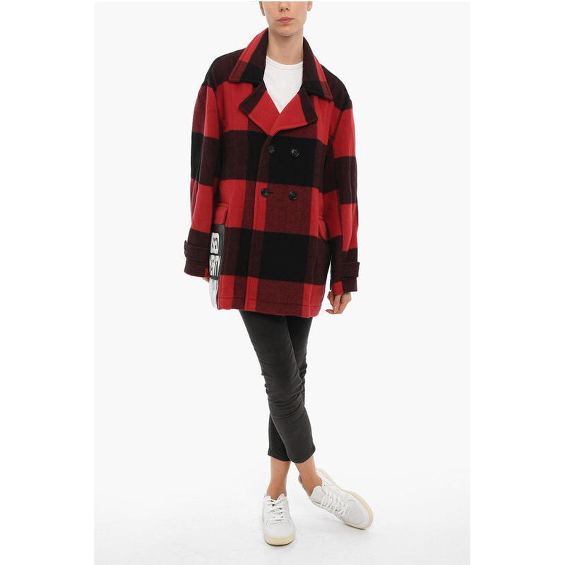 Manteau Buffalo Checked Wool Blend Coat