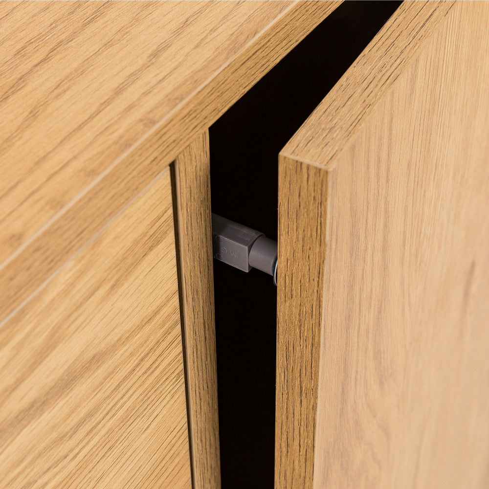 Since - Aparador de 2 puertas, 3 cajones - Madera - Madera clara