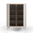 Boxy - Aparador de 2 puertas de metal y madera - Beige