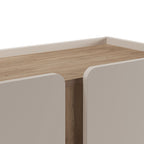 Boxy - Aparador de 2 puertas de metal y madera - Beige