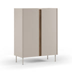 Boxy - Aparador de 2 puertas de metal y madera - Beige