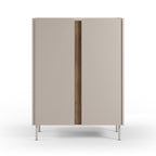 Boxy - Aparador de 2 puertas de metal y madera - Beige