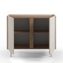Boxy - Buffet 2 Portes Et Métal - Bois - Beige