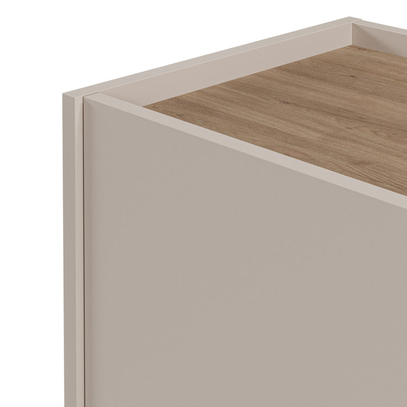 Boxy - Buffet 2 Portes Et Métal - Bois - Beige