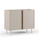 Boxy - Buffet 2 Portes Et Métal - Bois - Beige