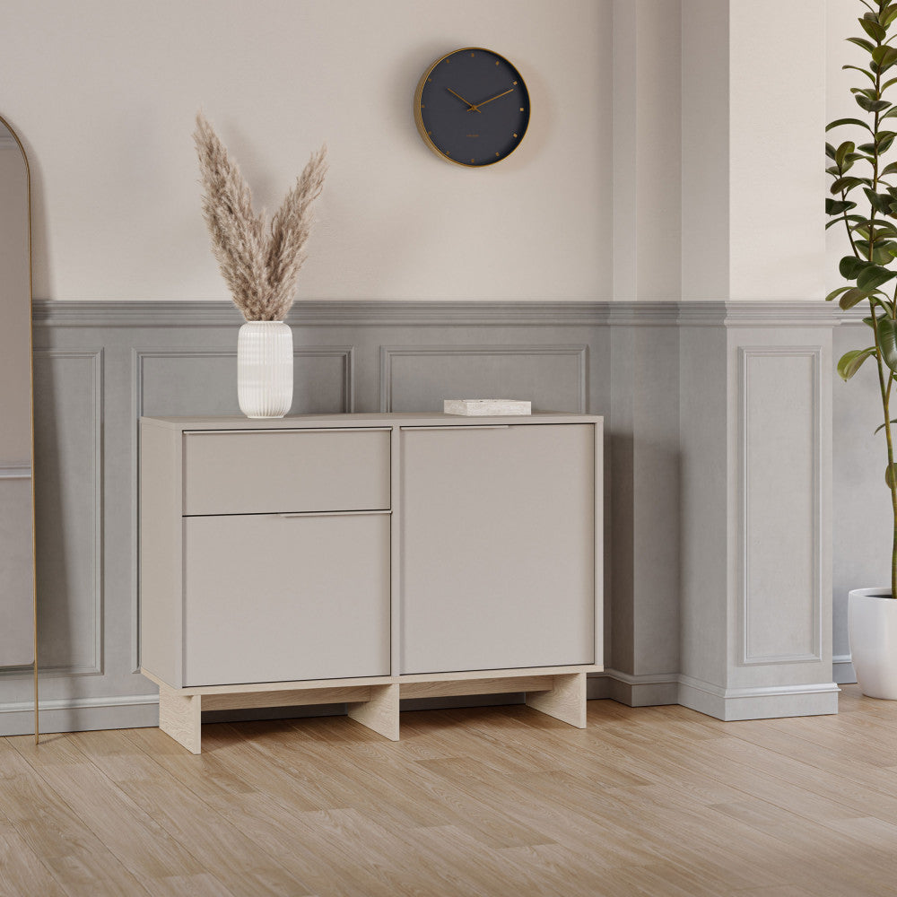 Harriet - Aparador 2 puertas 1 cajón y metal - Madera - Beige