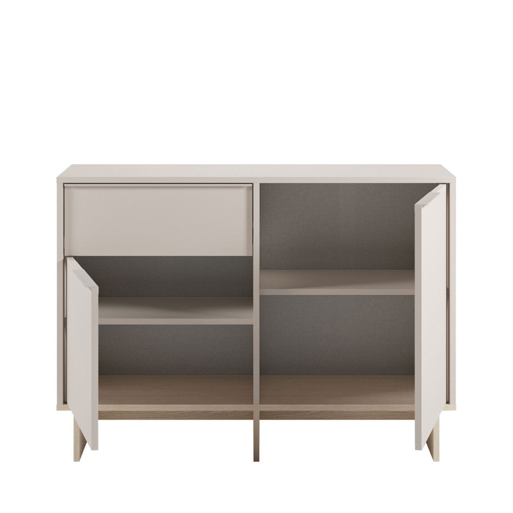 Harriet - Aparador 2 puertas 1 cajón y metal - Madera - Beige
